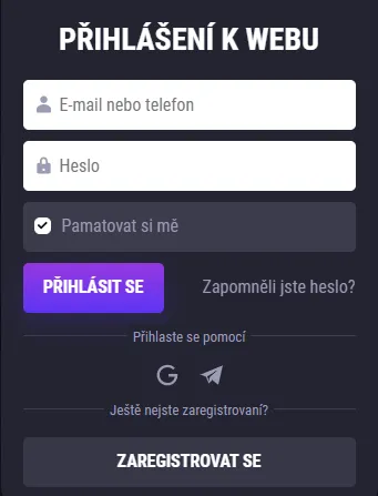 Basic elements of the Betandreas login page